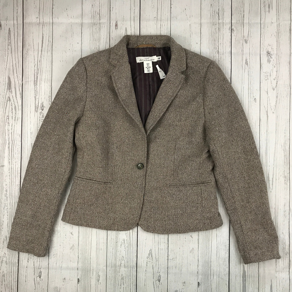 H&M Jackets & Blazers - LOGG H&M NWOT brown herringbone wool blend blazer